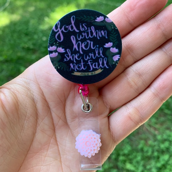 @juliatok Accessories - God is within her... Psalm 16:3 Badge Holder
